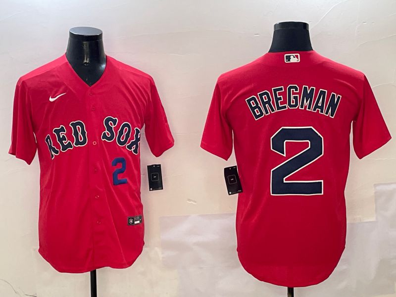 Men Boston Red Sox #2 Bregman Red Game 2025 Nike MLB Jersey style 4->boston red sox->MLB Jersey